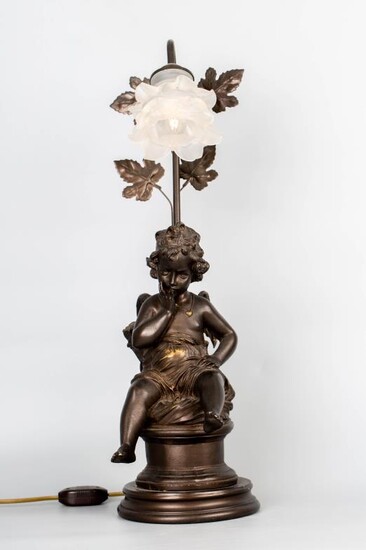 十八世纪铜台灯 Bronze Table Lamp, 18th Century 60x26x20 cm