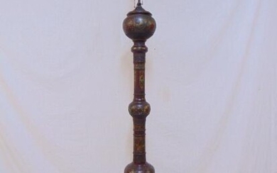 Bronze cloisonne floor lamp, elephant base, column