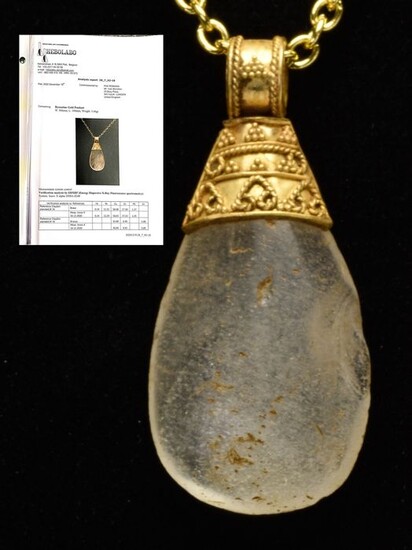 Byzantine Gold Pendant with Rock Crystal - XRF Tested