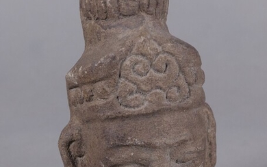 CAMBODGE, art Khmer Tête de Bouddha en pierre... - Lot 7 - De Baecque et Associés