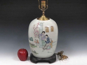 CHINESE FAMILLE ROSE DECORATED PORCELAIN JAR, MOUNTED