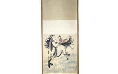 彩墨 奔马 CHINESE INK AND COLOR PAINTING GALLOPING HORSES