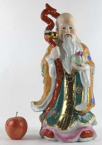 CHINESE PORCELAIN IMMORTAL FIGURAL SCULPTURE