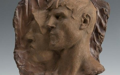CONSTANTIN MEUNIER (Belgium, 1831 - 1905). "The Industry" (studio, 1892-1896). Relief in stoneware.