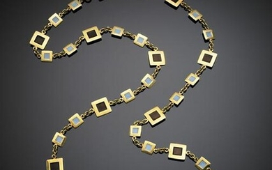 CUSI Long yellow gold modular chain with plique-Ã -jour