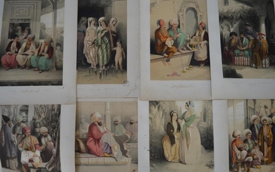 Camille Rogier, 26 coloured lithographic plates of Turks, Greeks,...