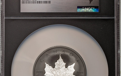 Canada: , Elizabeth II rhodium-plated silver Proof "Incuse Maple Leaf" 50 Dollar (3 oz) 2020 PR70 NGC,...