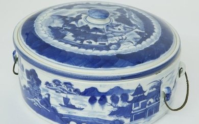 Canton Covered Vegetable Dish with Liner, 19th Century