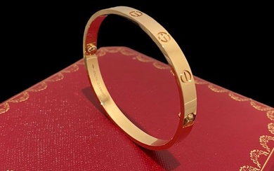 Cartier 18K Rose Gold Love Bracelet, Size 19