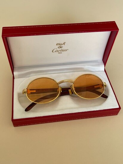 Cartier 1990s Giverny Gold Palisander Rosewood Glasses 53-22 – Ākaibu Store