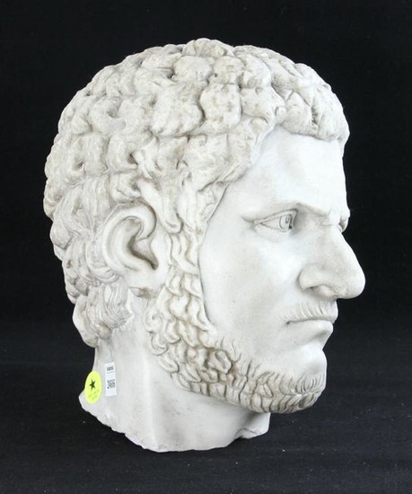 Carved Italian Marble Head of Roman Emperor Caracalla