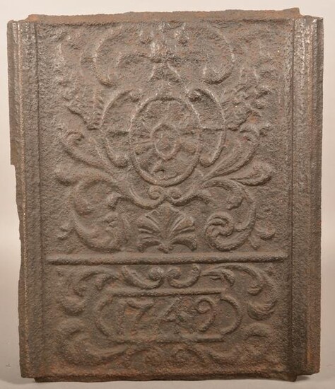 Cast Iron Stove Plate Dated 1749.