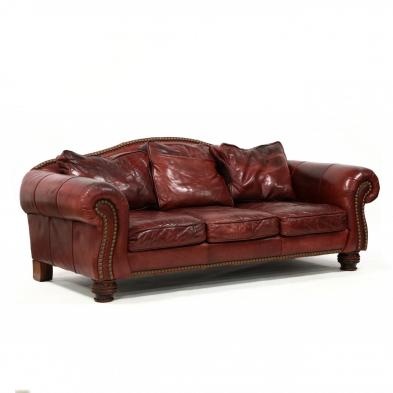 Century Furniture, Leather Upholstered Sofa