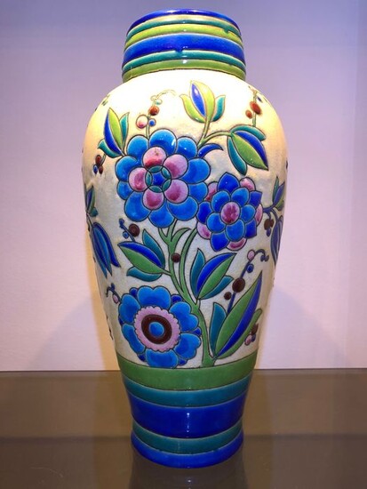 Charles Catteau - Boch Frères, Keramis, Keramis Boch - Large vase vase (1)