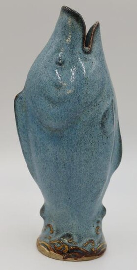 Chinese Blue Glazed Junyao Fish Form Vase.