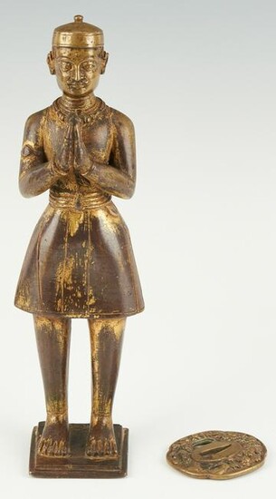 Chinese Bronze Figure and Japanese Tsuba