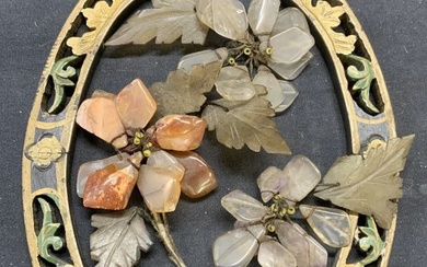 Chinese Gilt Stone Flower Wall Hanging