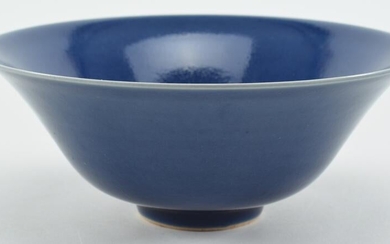 Chinese Ming period blue monochrome porcelain bowl.