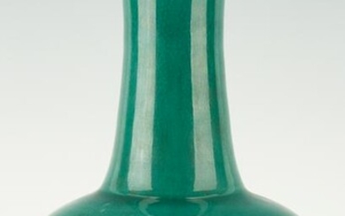 Chinese Monochrome Green Porcelain Bottle Vase