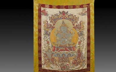 Chinese Qing Dynasty Silk Embroidery Thangka
