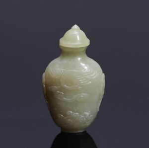 Chinese White Jade Snuff Bottle Early 20th Century