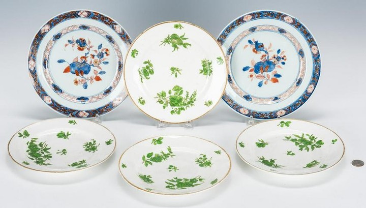 Chinese & English Porcelain Plates, 6 total