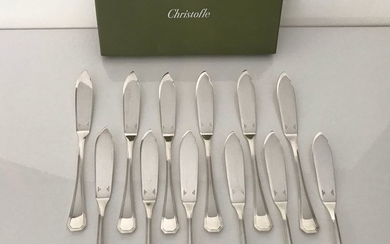Christofle modèle America- Fish knives (12) - Silver plated