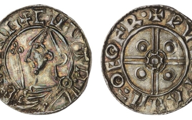 Cnut (1016-1035/36), 'Pointed Helmet', Penny, 1023-1029, York, Wulfstan