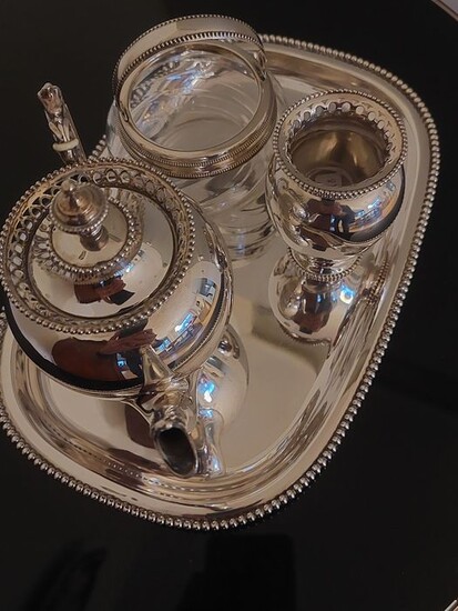 Coffee and tea service (4) - .833 silver, .925 silver, .934 silver - o.a. Van Kempen - Netherlands - Early 20th century