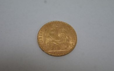Coin of 20 frs gold cockerel, 1912. Weight 6,55 g. BE