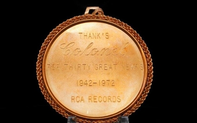 Col. Parker's RCA Records 1972 "30 Years" 14K Pendant