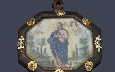 Colonial medallion from 17th century representing the