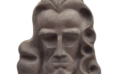 Concrete sculpture of an 'Amsterdam School Mask', design & execution...
