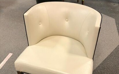 Contemp. Style chair, Bright label, white leather with