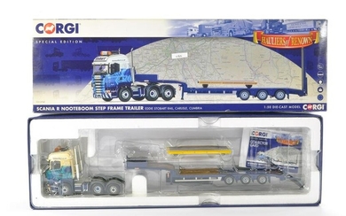 Corgi Model Truck Issue comprising No. CC13745 Scania R Nooteboom step frame trailer in the livery