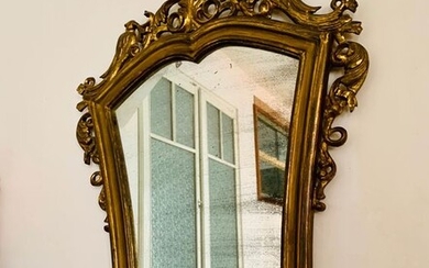 Cornucopia mirror with pheasant -silver leaf - Francia - Louis XVI Style