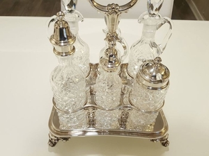 Cruet stand, Salt and pepper shakers, cruet - .800 silver, .925 silver - non so - Italy - 21st century