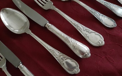 Cutlery set for 12 (132) - seed bead - Silverplate