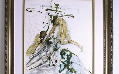 Dali 1967 Authentic Descent from the Cross Lithograph Framed