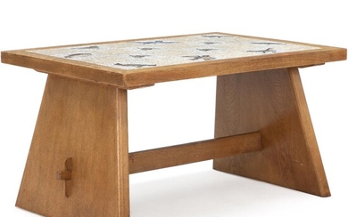 SOLD. Danish cabinetmaker: Coffee table of oak, top with bird motifs of mosaic. – Bruun Rasmussen Auctioneers of Fine Art