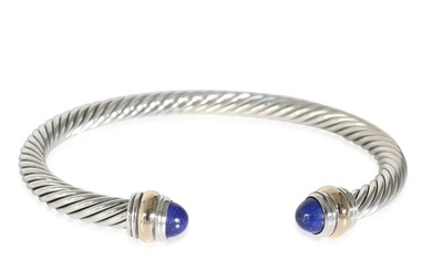 David Yurman 5 mm Cable Classic Lapis Cuff in 14k Yellow Gold/Sterling Silver