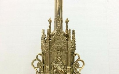 Details about POLISHED BRASS GOTHIC BASE STAND FOR