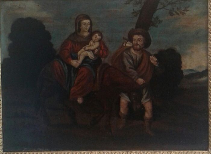 Dipinto su tavola (legno) del XVII-XVIII secolo - immagine cm.30x41 -con cornice cm.38x49