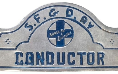 Disneyland Santa Fe and Disneyland Railroad Hat Badge.