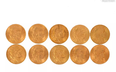 Dix pièces or 20 Francs