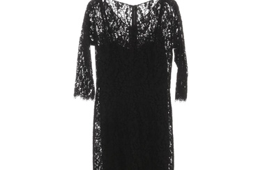 Dolce & Gabbana A black lace dress with three quarter sleeves, a...