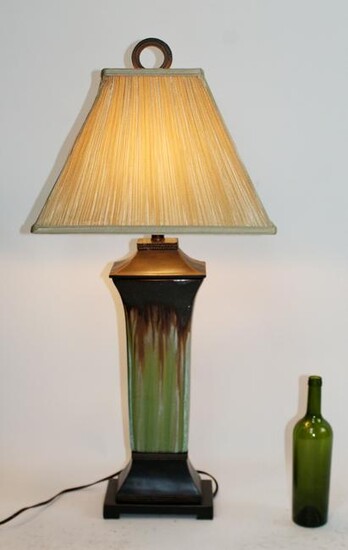 Drip glazed ceramic lamp