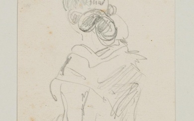 E. LUNDGREN (1815-1875), Figure study, back, Pencil