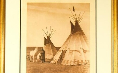 E S Curtis - Blackfoot Tipis Native American Photo