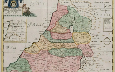 EDWARD WELLS (1667 / 1727) "Map of the Holy Land with